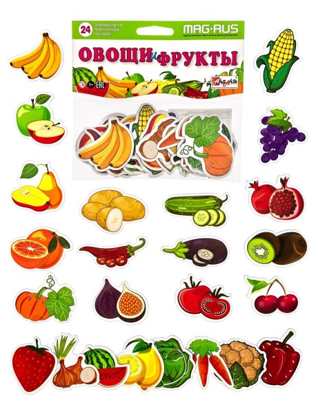 Набор "Овощи и фрукты", 24 элемента