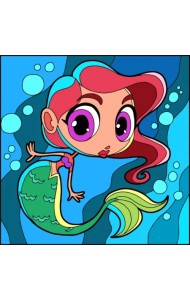 Картина по номерам. Маленькая русалочка, 20х20 см