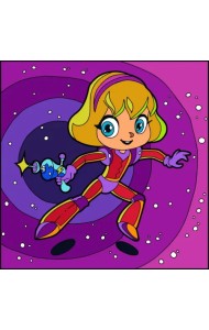 Картина по номерам. Космическая девочка, 20х20 см