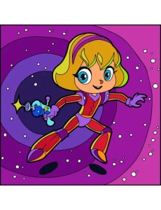 Картина по номерам. Космическая девочка, 20х20 см Картина по номерам. Космическая девочка, 20х20 см