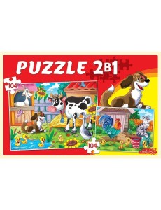 Пазлы 2 в 1. Моя ферма, 104 элемента Пазлы 2 в 1. Моя ферма, 104 элемента