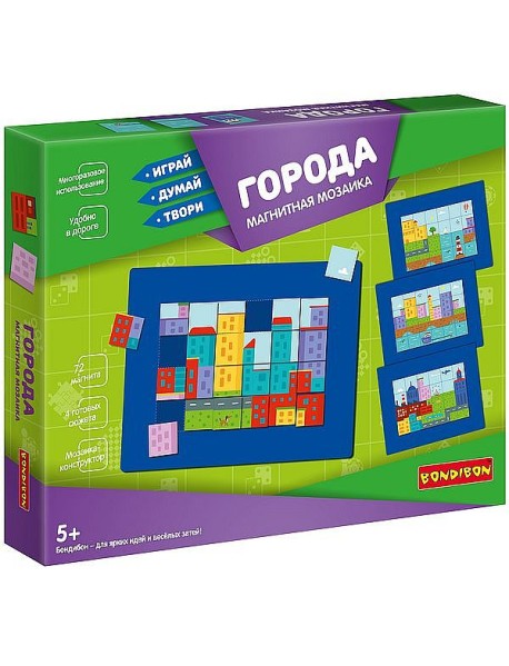 Настольная игра Bondibon "Мозаика магнитная. Города"