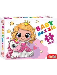 Развивающая мозаика. Baby Puzzle. Принцесса и единорог