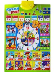 Плакат говорящий "Изучаем время"