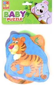 Мягкие пазлы. Baby puzzle. Тигренок и друзья, 4 картинки