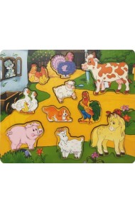 Пазл-рамка. Кто живет на ферме?, 11 деталей