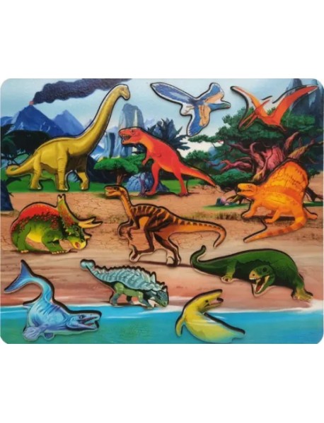 Пазл-рамка. Мир динозавров, 11 деталей