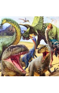 Пазл фигурный на подложке. Динозавры, 80 элементов
