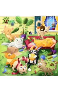 Пазл фигурный на подложке. Котики, 45 элементов