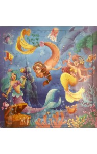Пазл фигурный на подложке. Русалочки, 45 элементов
