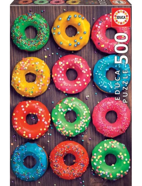 Пазл. Разноцветные пончики, 500 элементов
