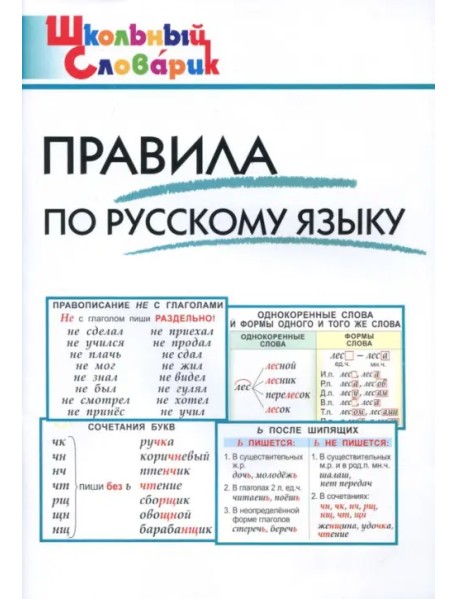 Правила по русскому языку. Начальная школа