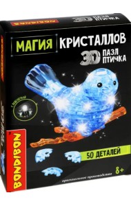 Пазл 3D с подсветкой. Магия кристаллов. Птичка, 50 деталей