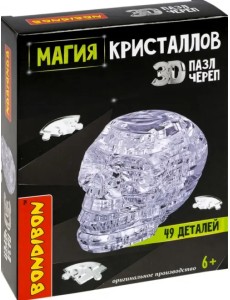 Пазл 3D. Магия кристаллов. Череп, 49 деталей