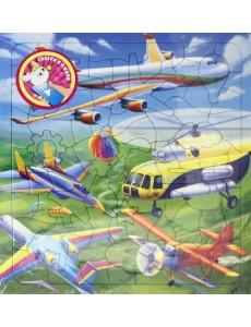 Пазл фигурный на подложке + дополненная реальность. Самолеты, 80 деталей Пазл фигурный на подложке + дополненная реальность. Самолеты, 80 деталей