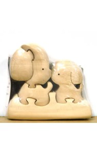 Объемный пазл из массива дерева. Собачки