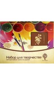 Декоративное панно из дерева. Пион