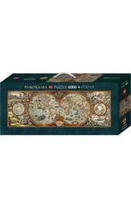 Пазл-панорама. Карта полушарий, 6000 элементов