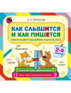 Как слышится и как пишется. 2-4 классы. Памятки по работе над ошибками по русскому языку