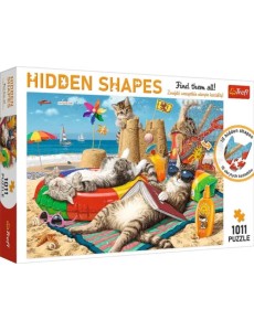 Пазл. Коты на пляже, 1011 элементов Пазл. Коты на пляже, 1011 элементов