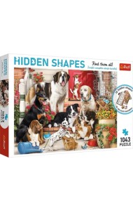 Пазл. Собаки играют, 1043 элементов