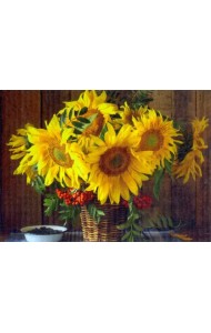 Раскрашивание по номерам. Подсолнухи