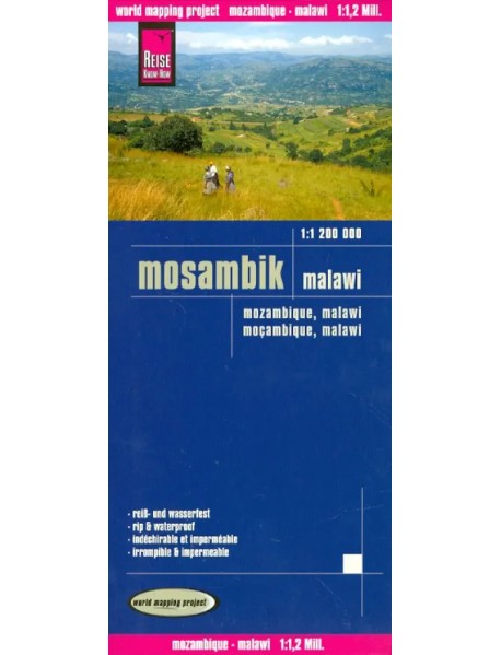 Mosambik. Malawi. 1:1 200 000