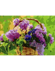 Холст с красками. Нежная сирень