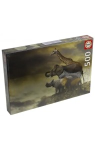 Пазл. Животные на краю скалы, 500 элементов