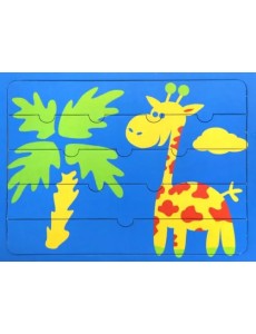 Рамка-пазл + раскраска. Жирафик