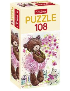 Пазл. Вязаные Мишки, 108 элементов