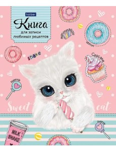 Книга для записи кулинарны рецептов Cat, 80 листов, А5, Книга для записи кулинарны рецептов Cat, 80 листов, А5,