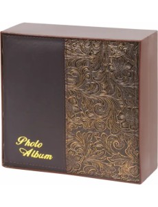 Фотоальбом BRAUBERG на 300 фото, черный + золотой (391118)