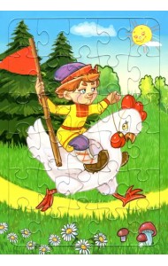 Пазл Стучит, бренчит по улице. Фома едет на курице, 30 элементов