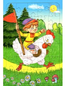 Пазл Стучит, бренчит по улице. Фома едет на курице, 30 элементов Пазл Стучит, бренчит по улице. Фома едет на курице, 30 элементов