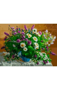 Живопись на холсте. Букет с клевером