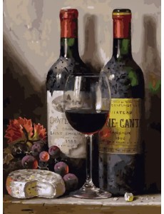 Живопись на холсте. Вино, сыр и виноград Живопись на холсте. Вино, сыр и виноград