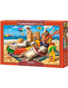 Пазл. Кошачий пляж, 1000 элементов Пазл. Кошачий пляж, 1000 элементов