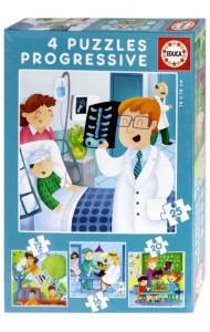 Пазл 4 в 1. Профессии, 12, 16, 20, 25 элементов
