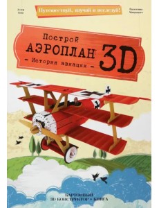 3D конструктор картонный Аэроплан + книга