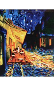 Картина по номерам на холсте с подрамником. Винсент ван Гог. Ночная терраса кафе