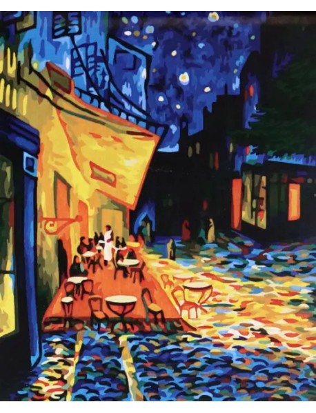Картина по номерам на холсте с подрамником. Винсент ван Гог. Ночная терраса кафе