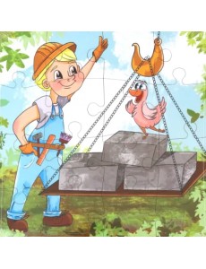 Пазл-16 деревянный "Строитель"