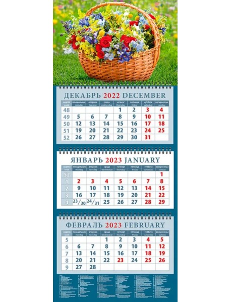 Календарь на 2023 год. Очарование летних цветов