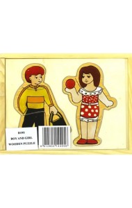 Развивающая деревянная игра. Мальчик и девочка в коробке