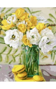 Картина по номерам на холсте. Яркий букет