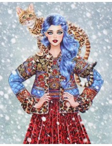 Картина по номерам Девушка и кошка Картина по номерам Девушка и кошка