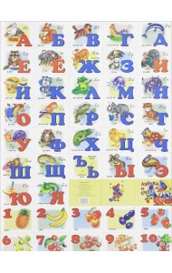 Азбука и счет с прописными буквами. Плакат