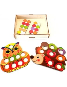 Настольная игра-мозаика Совушка и Ёжик Настольная игра-мозаика Совушка и Ёжик