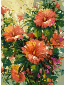 Живопись на холсте. Мальва Живопись на холсте. Мальва